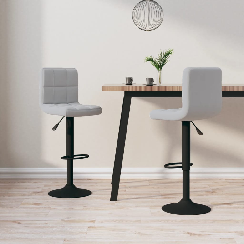 Bar Stools 2 Pcs Light Grey Velvet