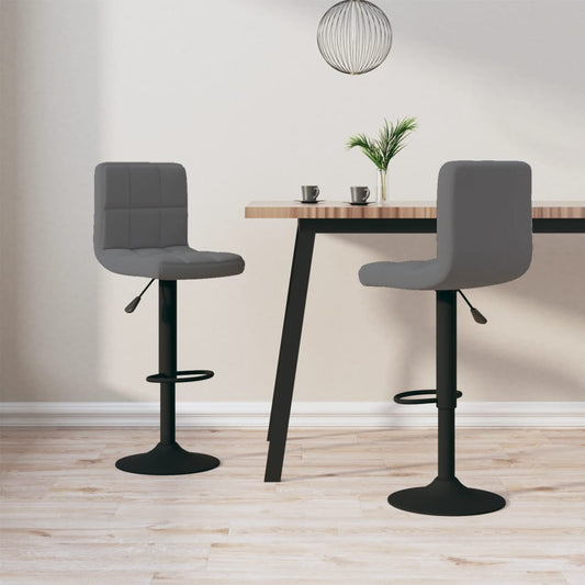 Bar Stools 2 Pcs Dark Grey Velvet