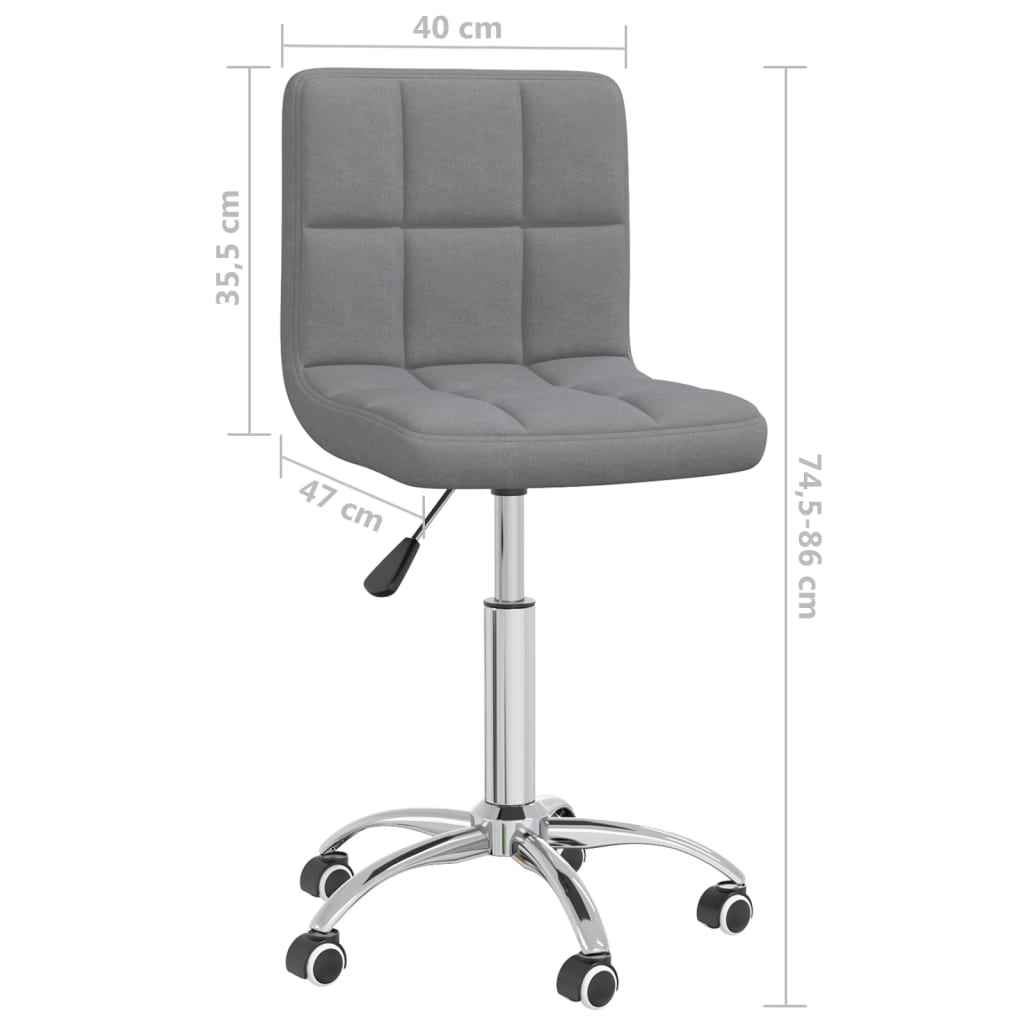 Swivel Office Chair Light Grey Fabric