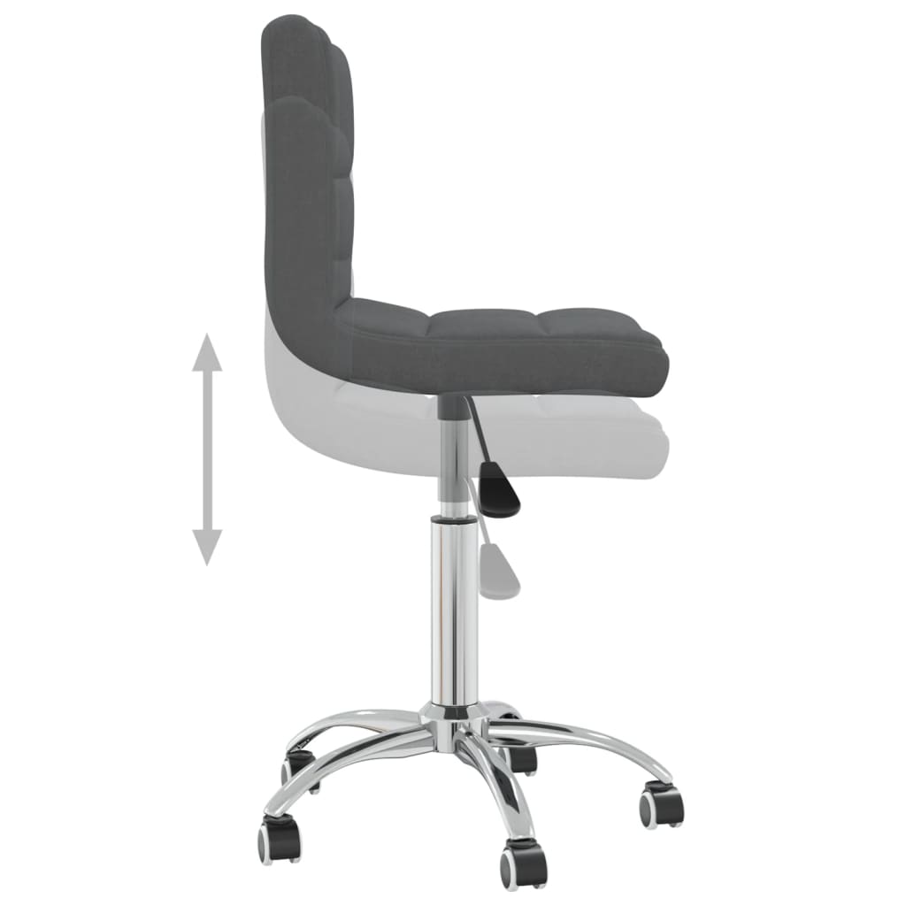 Swivel Office Chair Dark Grey Fabric