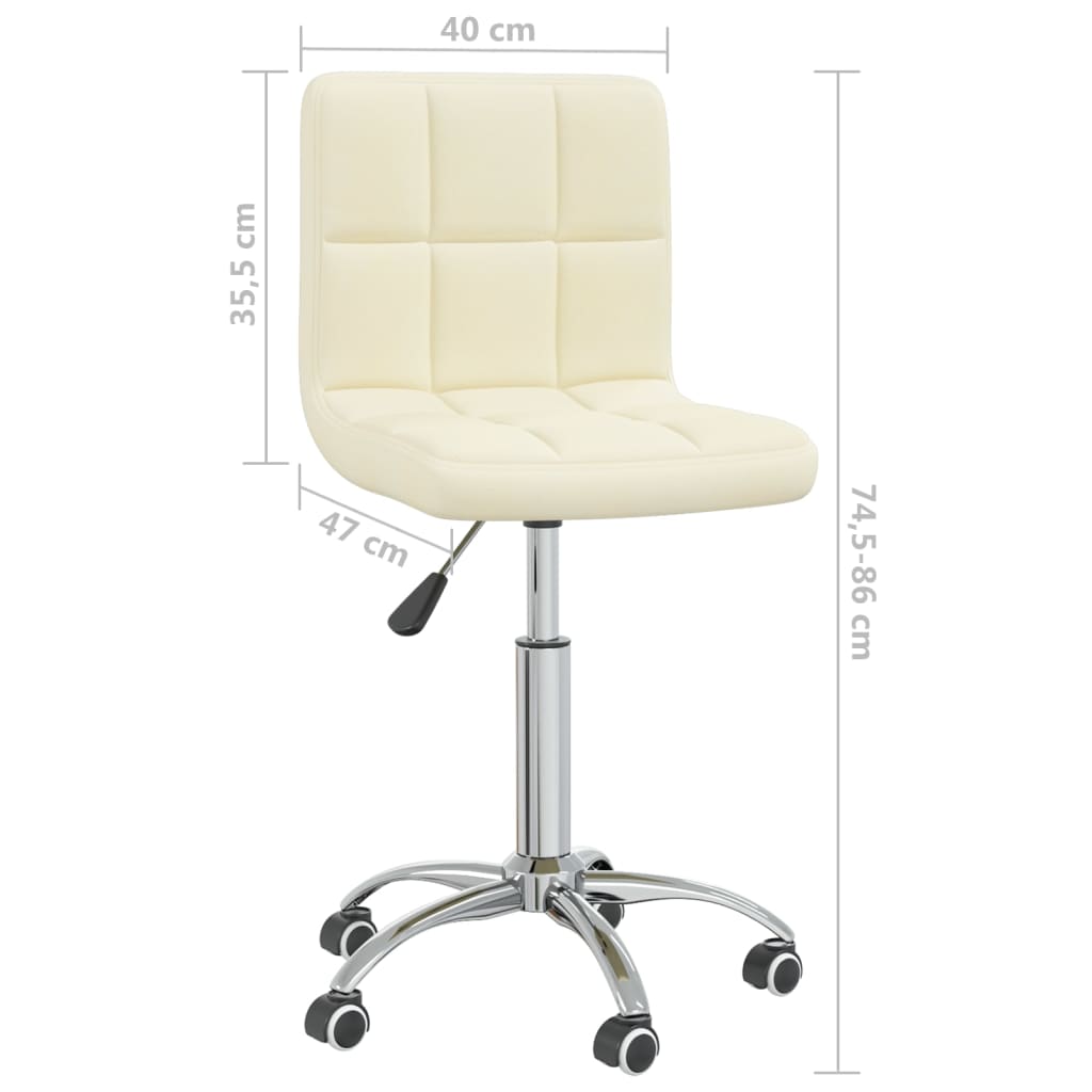 Swivel Office Chair Cream Fabric