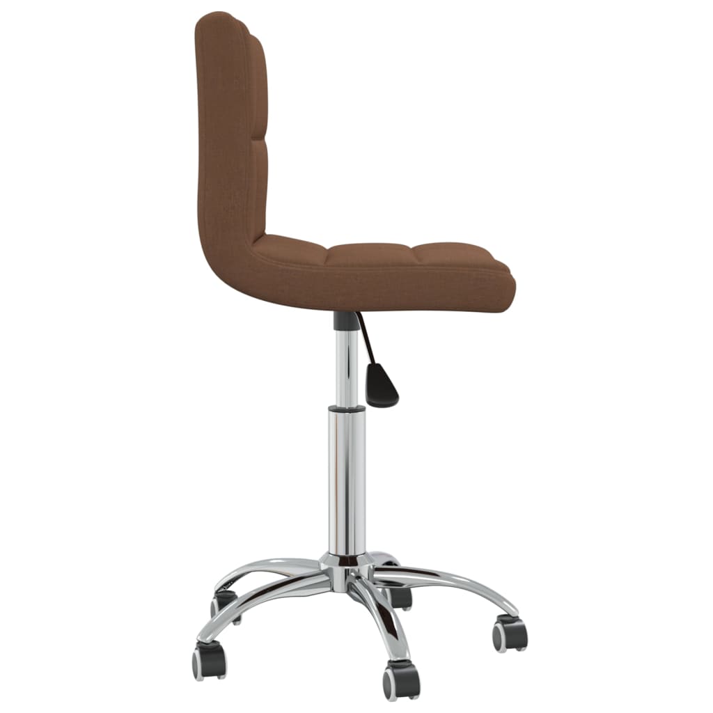 Swivel Office Chair Brown Fabric