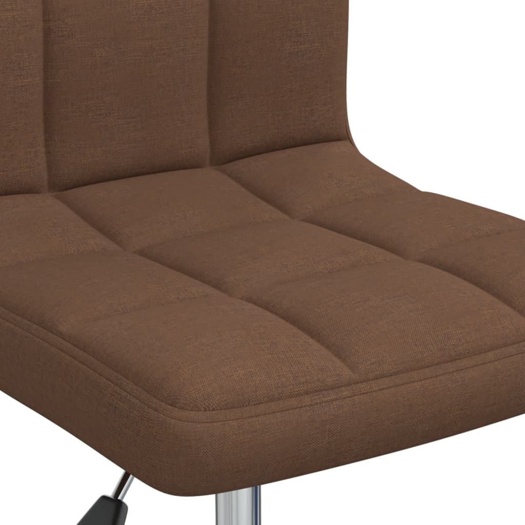 Swivel Office Chair Brown Fabric