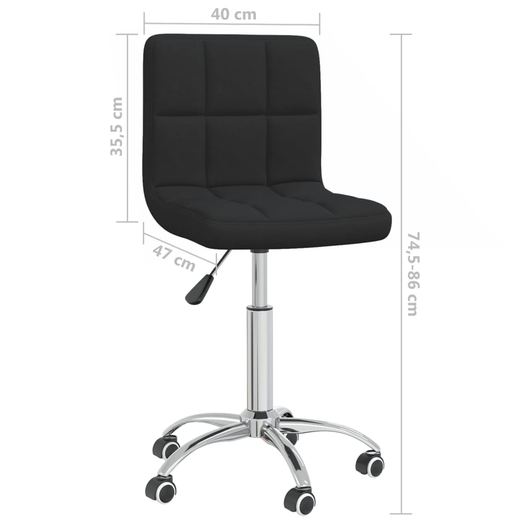 Swivel Office Chair Black Fabric