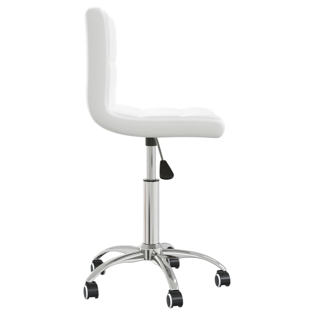 Swivel Office Chair White Faux Leather