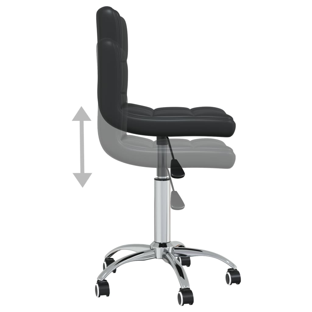 Swivel Office Chair Black Faux Leather