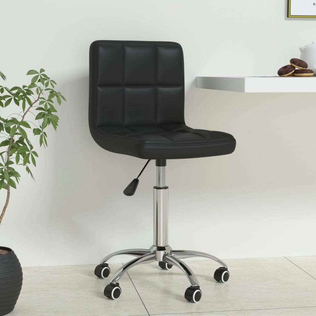 Swivel Office Chair Black Faux Leather