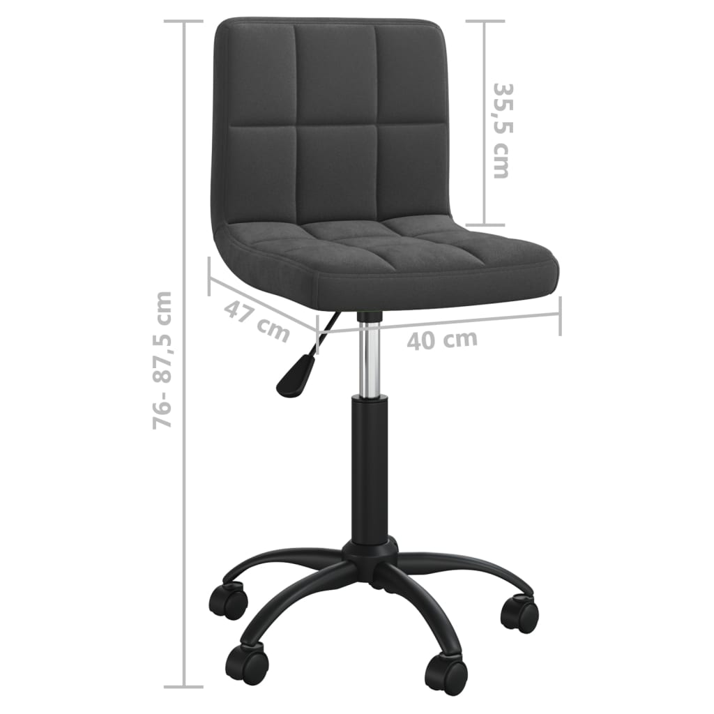 Swivel Office Chair Black Velvet