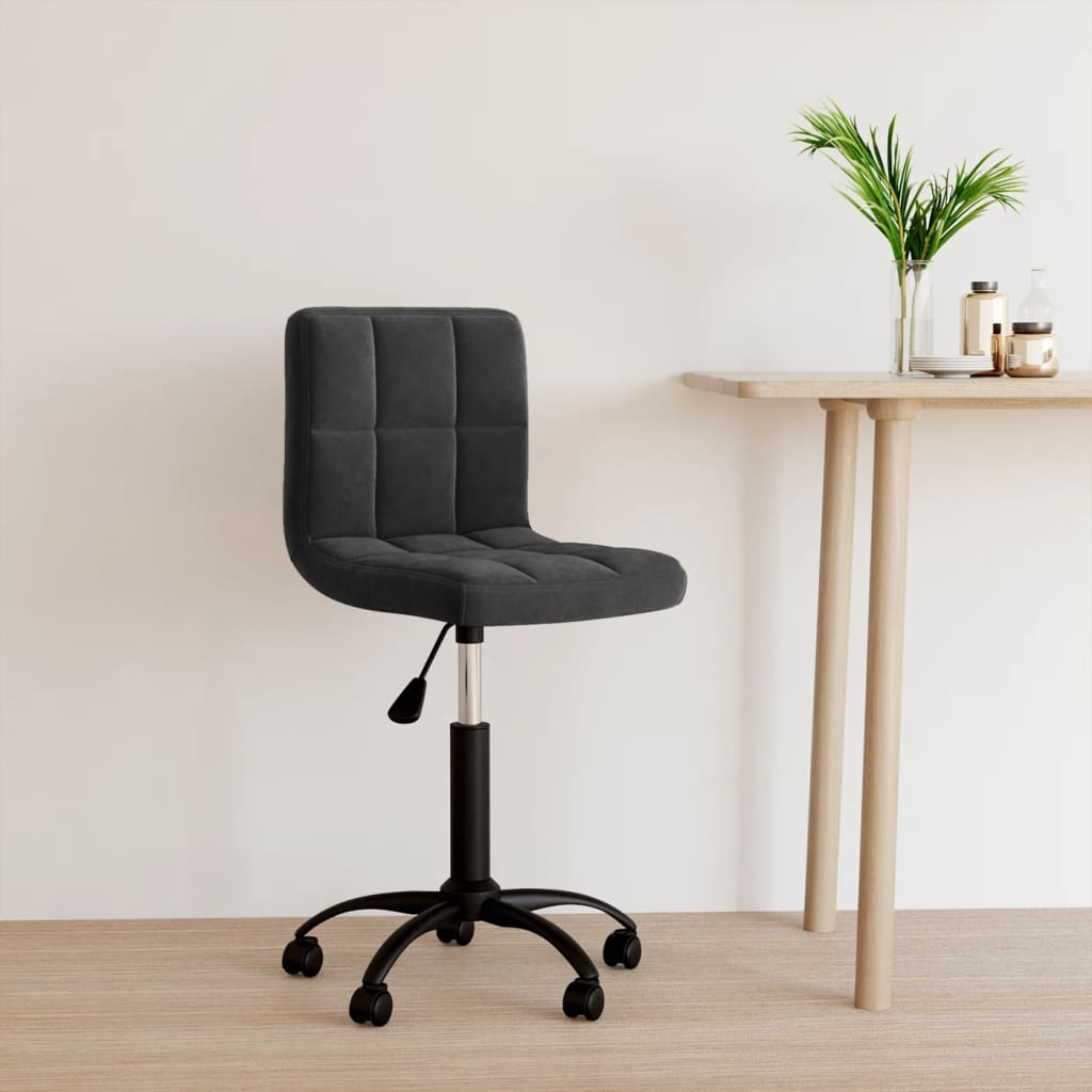 Swivel Office Chair Black Velvet