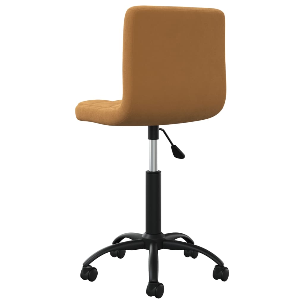 Swivel Office Chair Brown Velvet