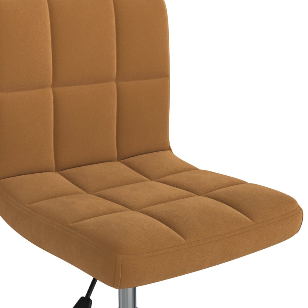 Swivel Office Chair Brown Velvet