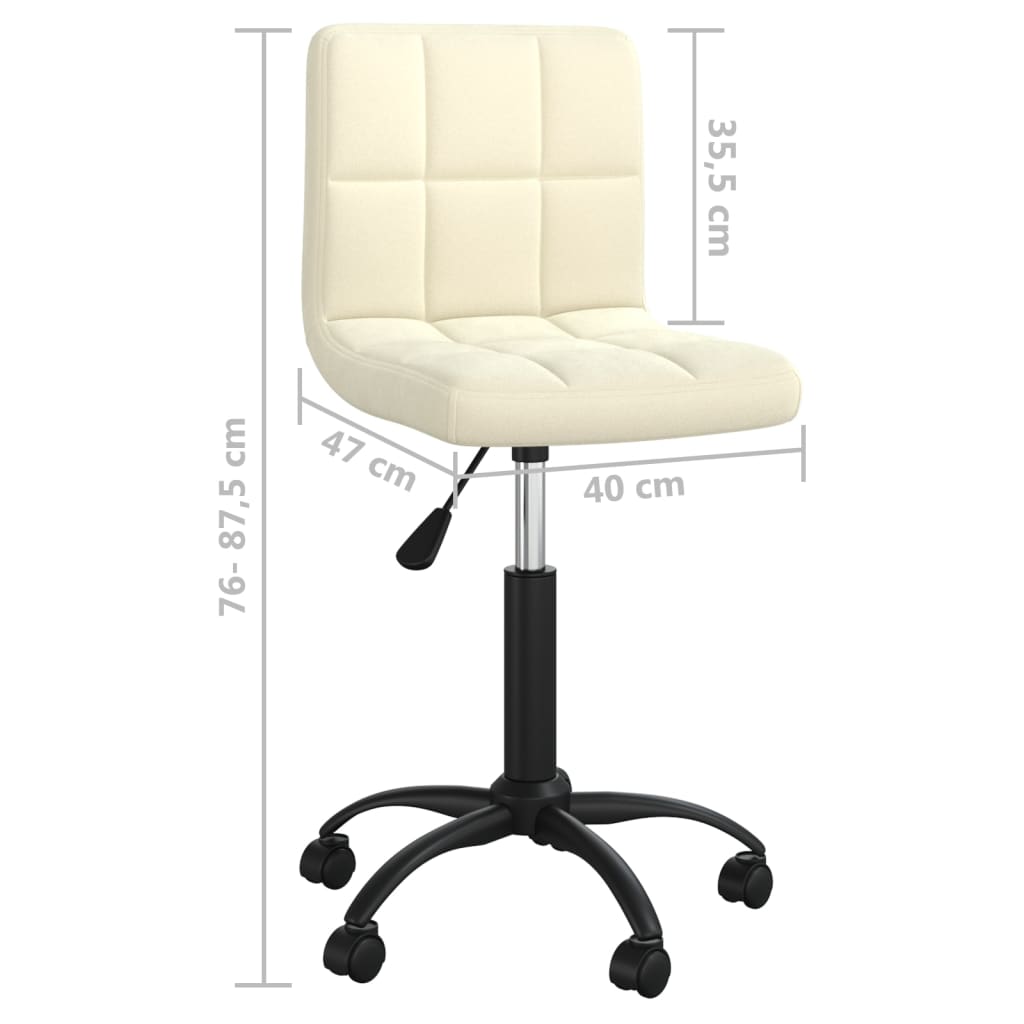 Swivel Office Chair Cream Velvet