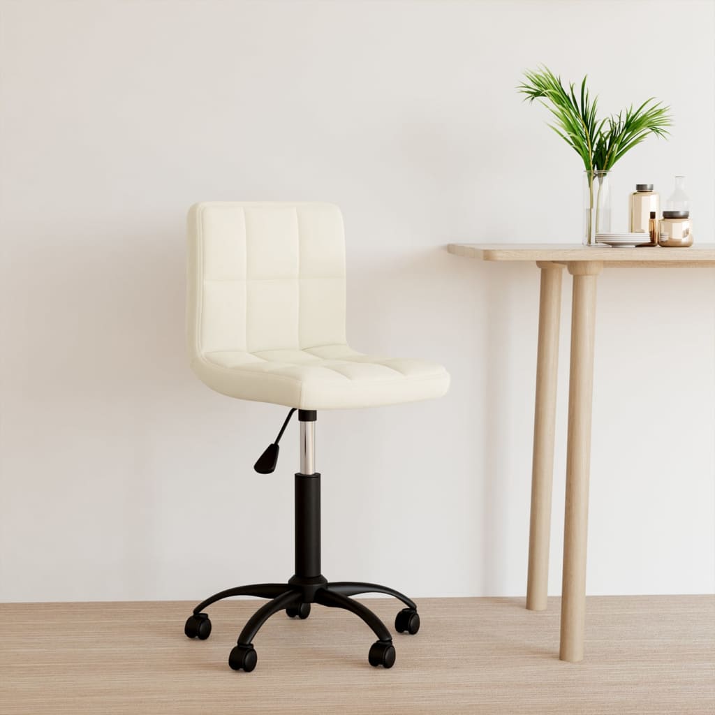 Swivel Office Chair Cream Velvet