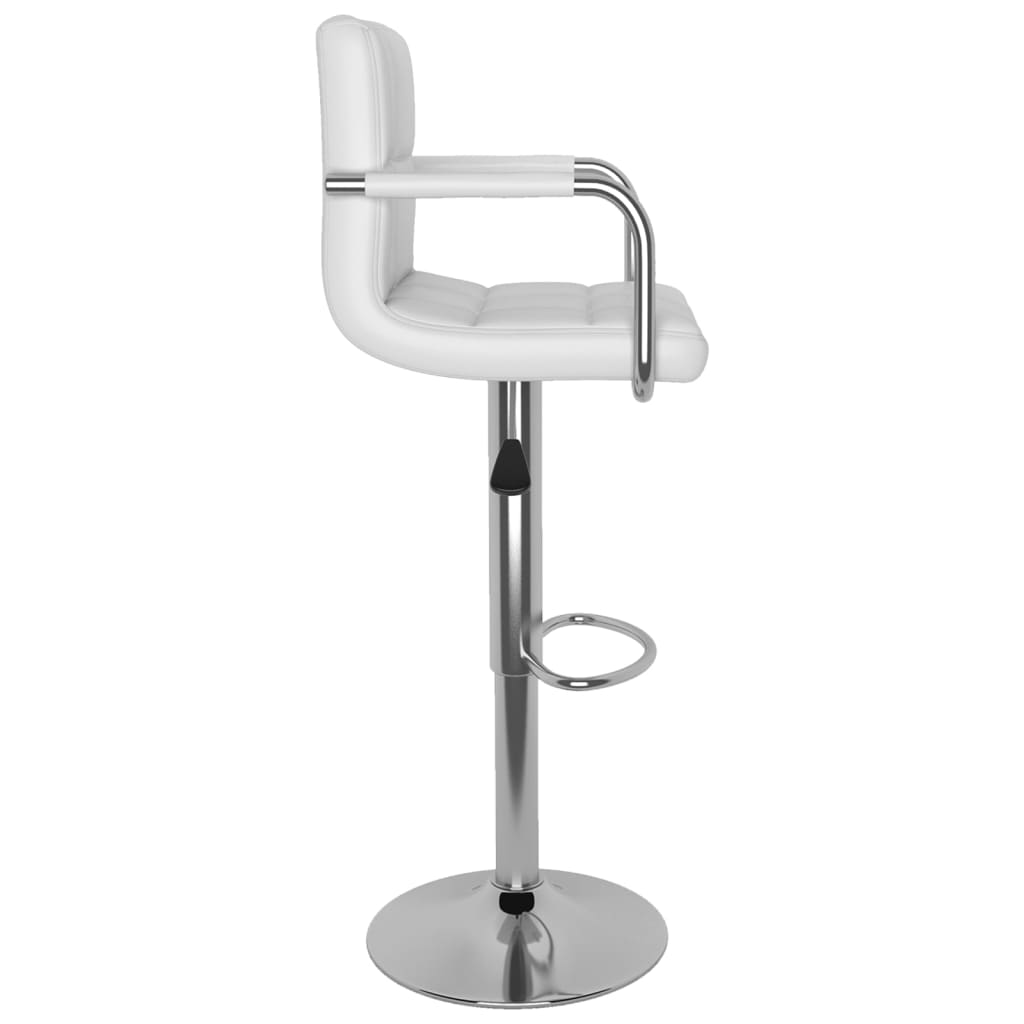 Bar Stool White Faux Leather