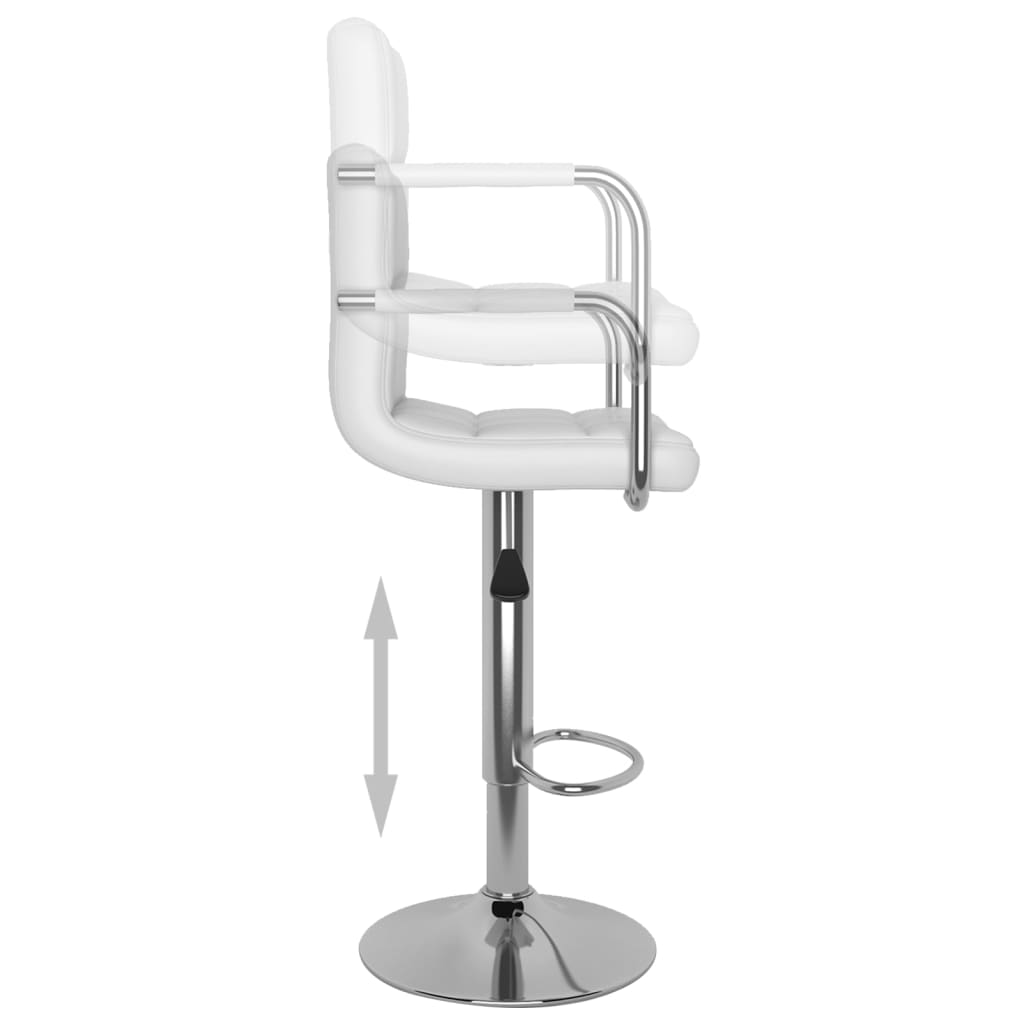 Bar Stool White Faux Leather