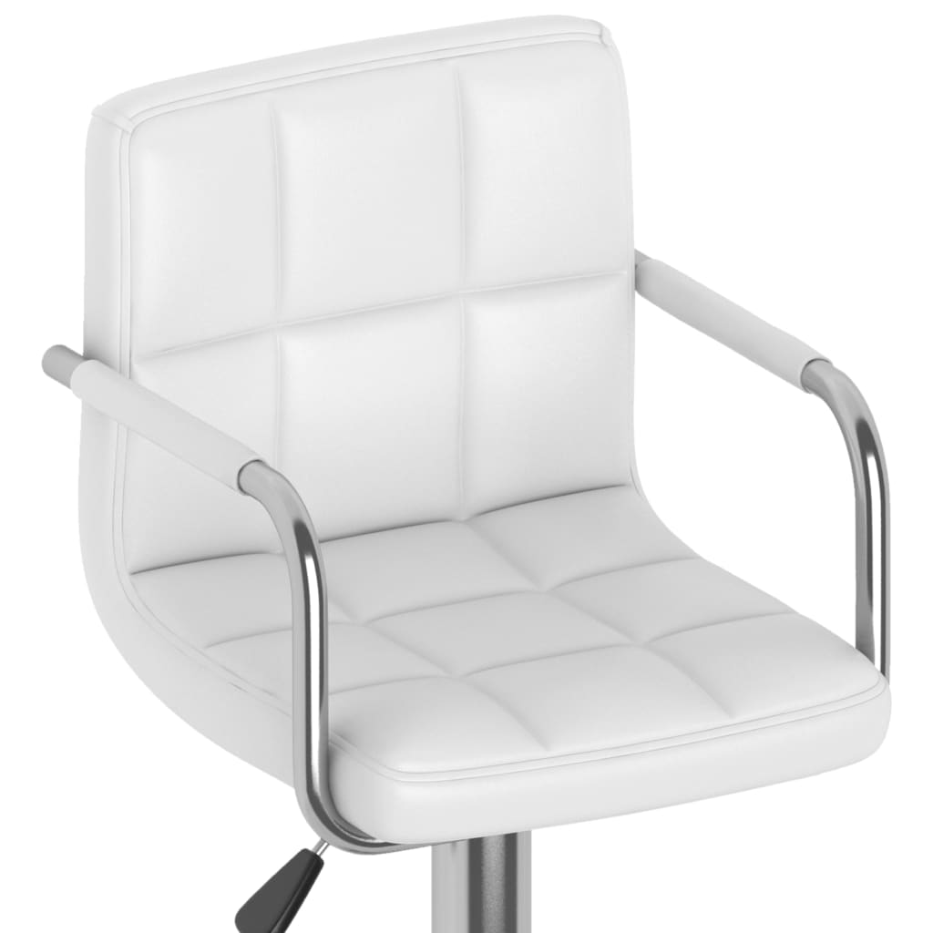 Bar Stool White Faux Leather