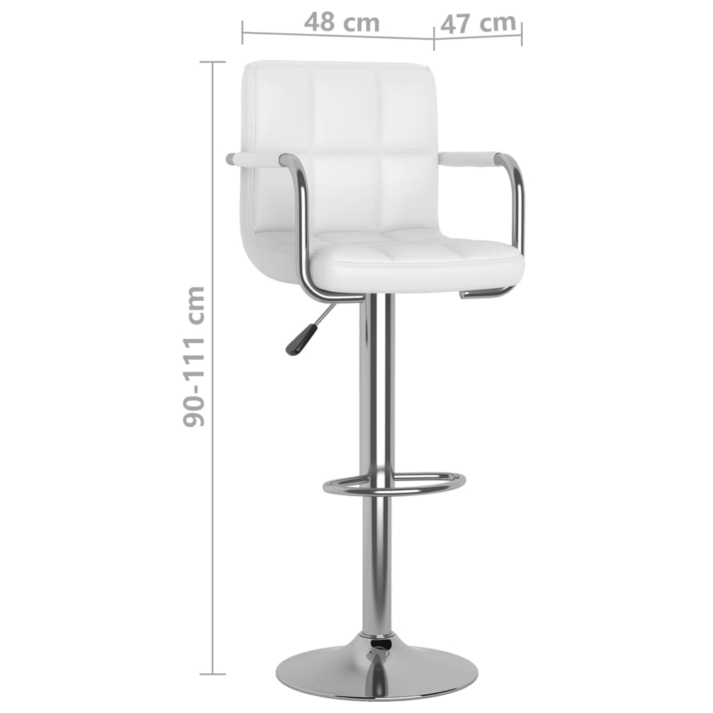 Bar Stool White Faux Leather