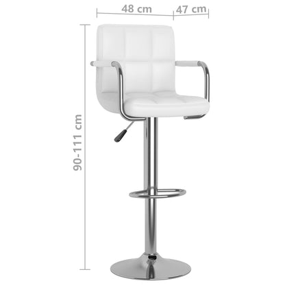 Bar Stool White Faux Leather