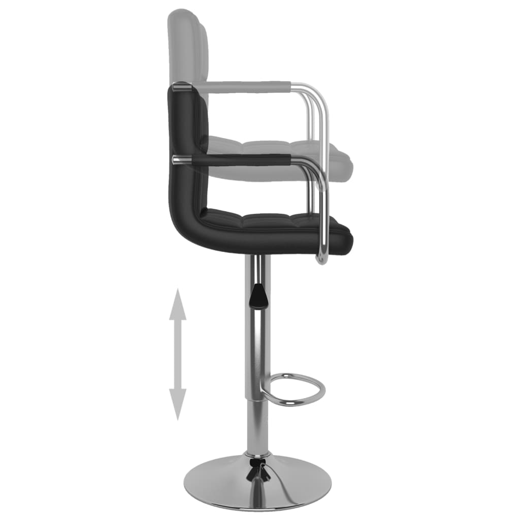 Bar Stool Black Faux Leather