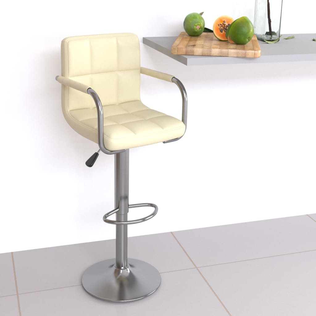 Bar Stool Cream Faux Leather