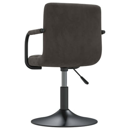 Swivel Dining Chairs 2 Pcs Dark Grey Velvet
