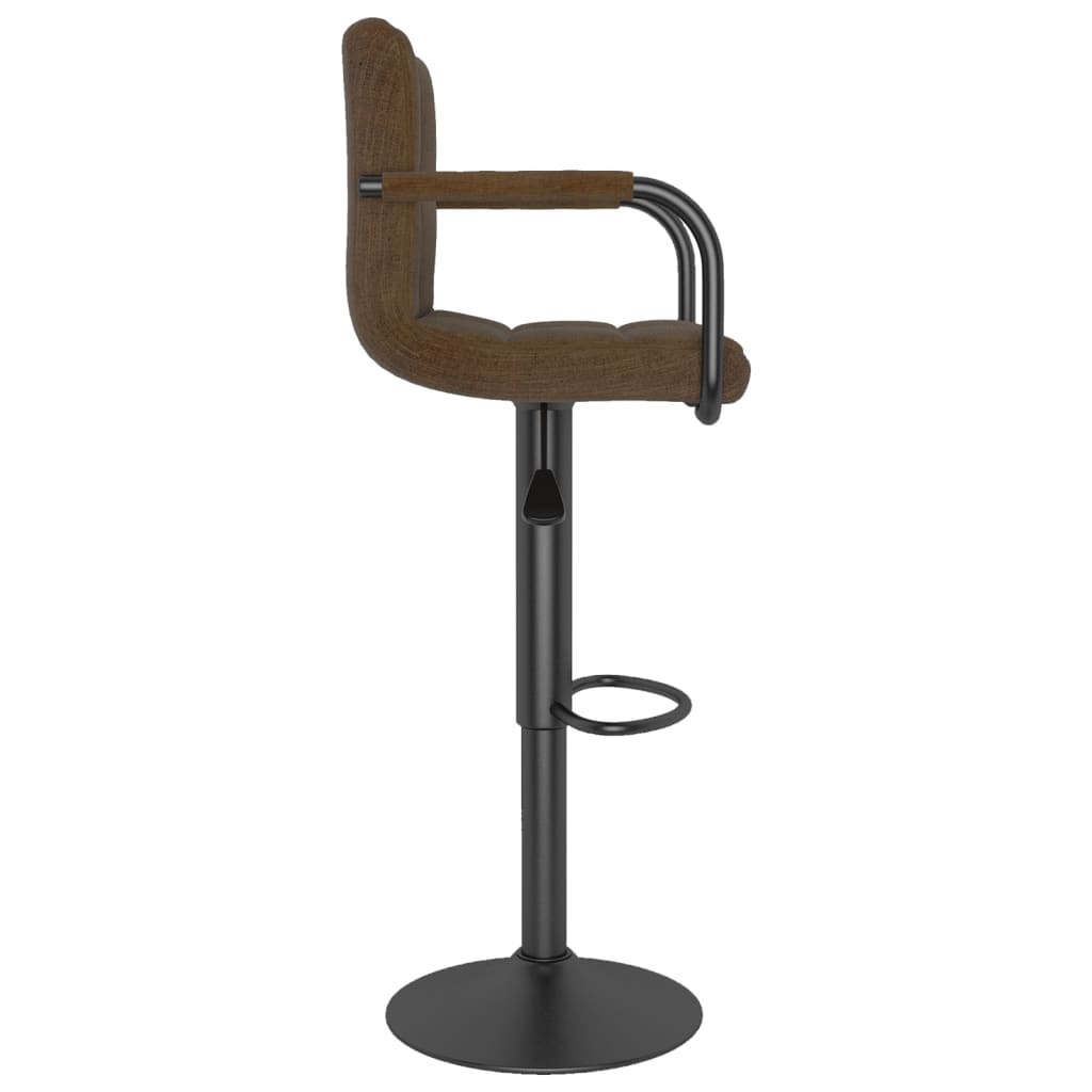 Bar Stools 2 Pcs Brown Fabric