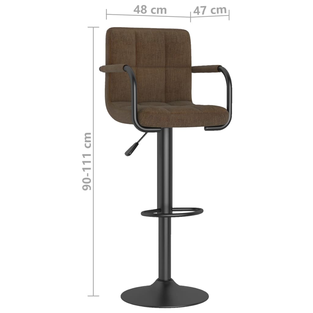 Bar Stools 2 Pcs Brown Fabric