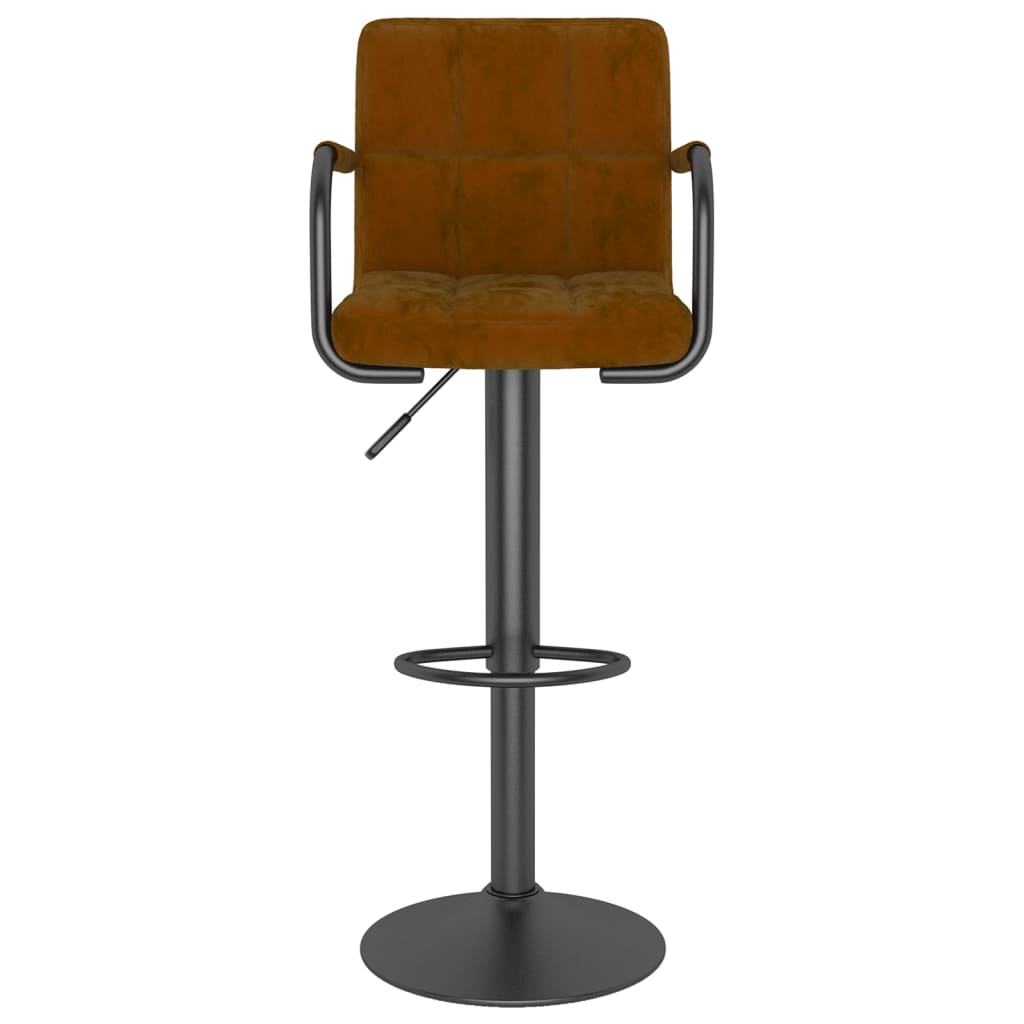 Bar Stools 2 Pcs Brown Velvet