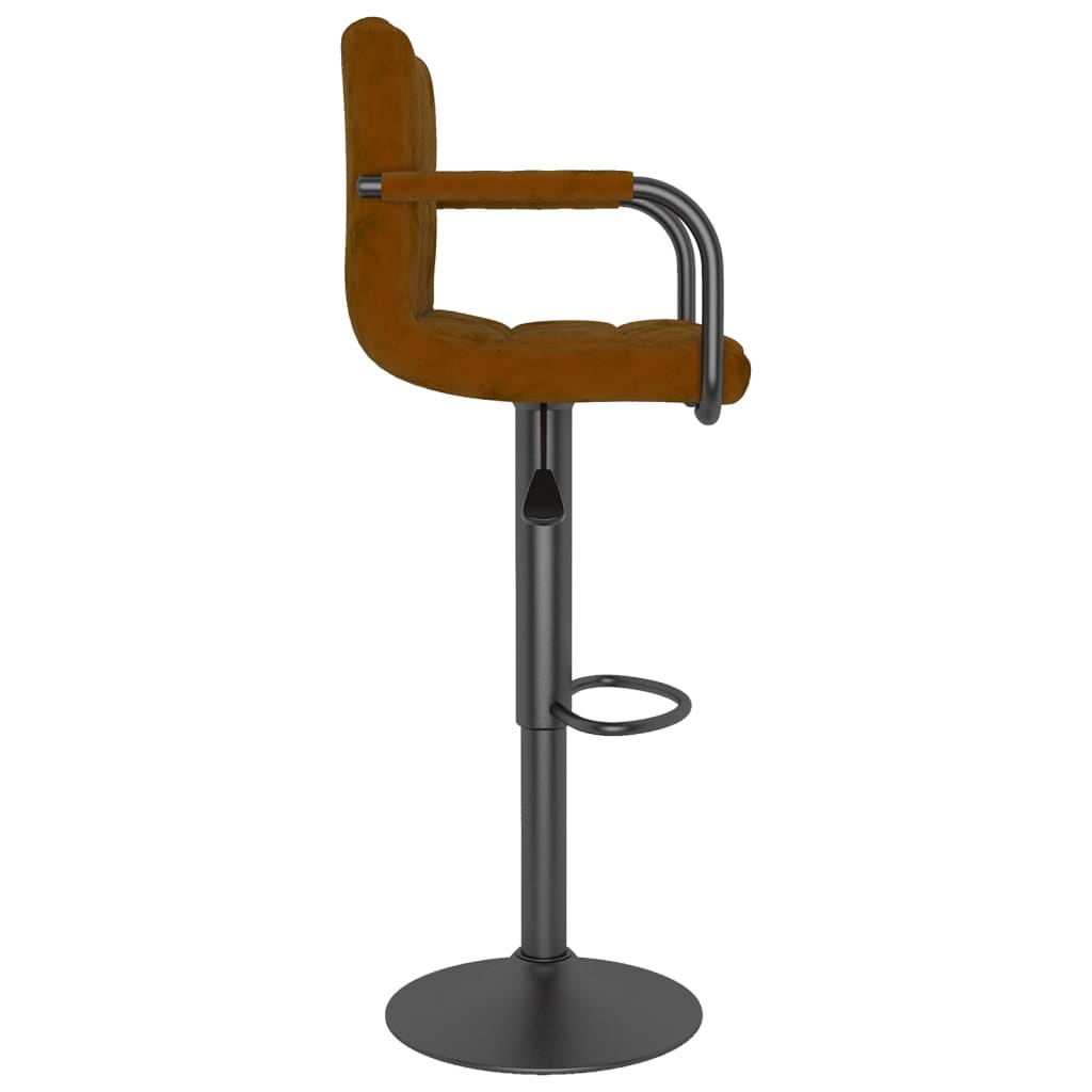 Bar Stools 2 Pcs Brown Velvet