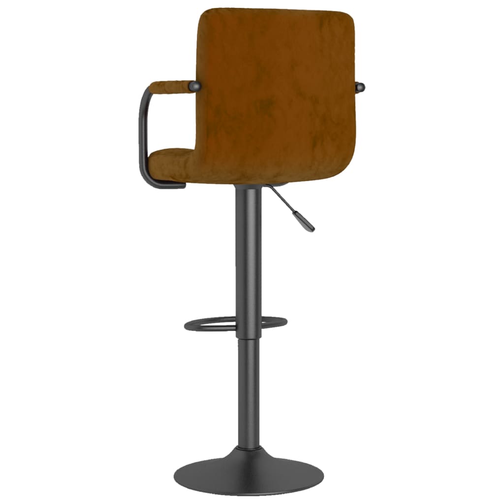 Bar Stools 2 Pcs Brown Velvet