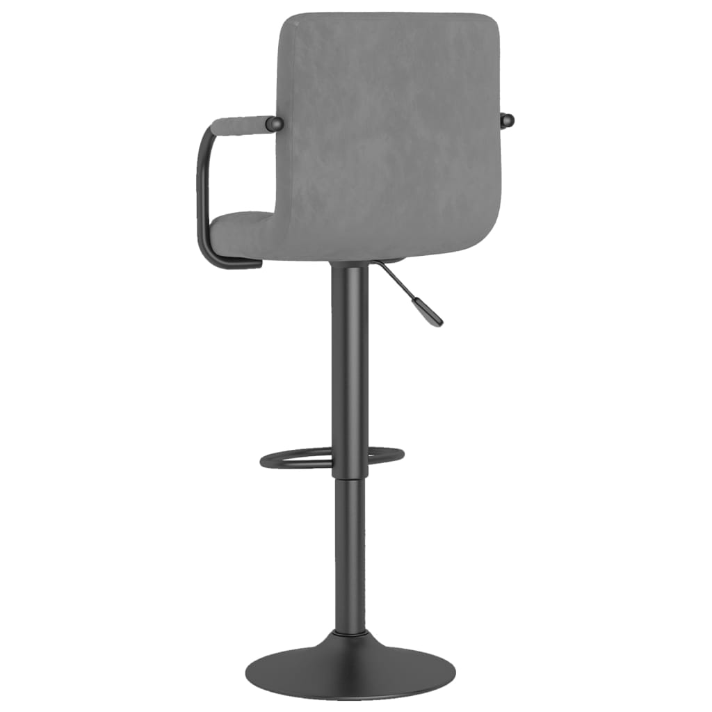 Bar Stools 2 Pcs Light Grey Velvet