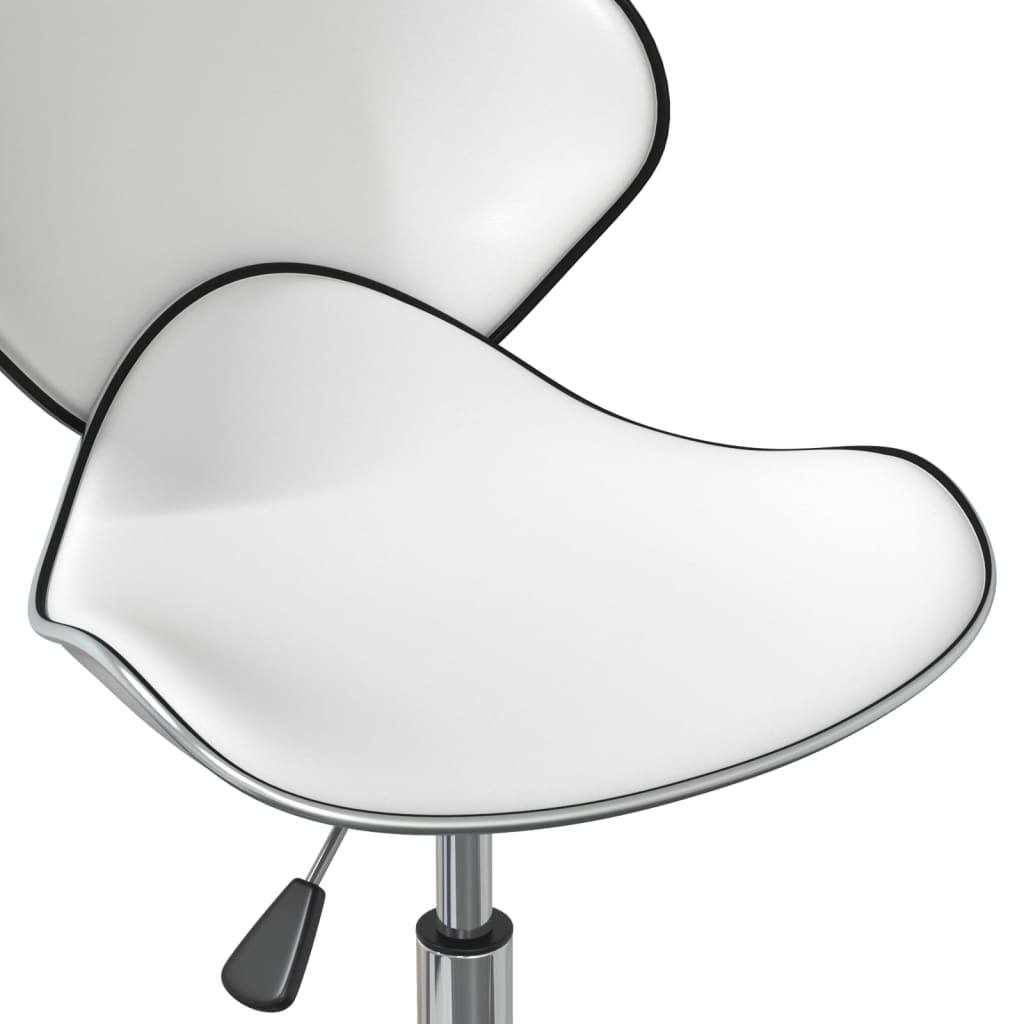 Swivel Dining Chairs 2 Pcs White Faux Leather