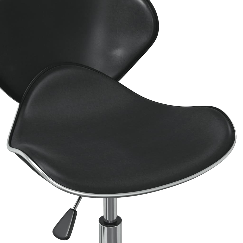 Swivel Dining Chairs 2 Pcs Black Faux Leather