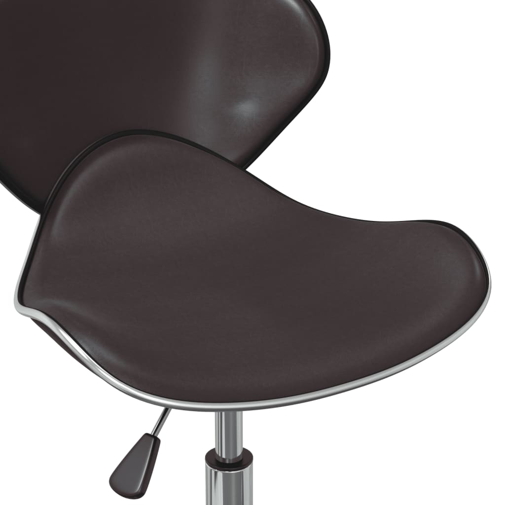 Swivel Dining Chairs 2 Pcs Brown Faux Leather