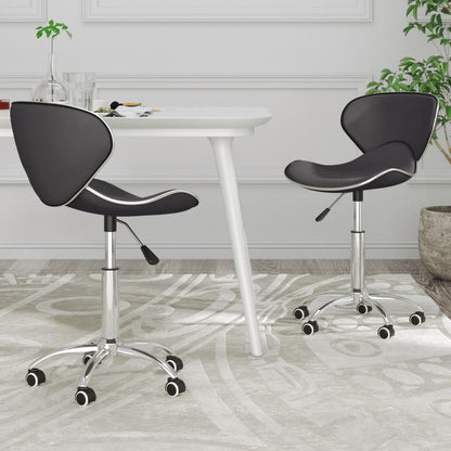 Swivel Dining Chairs 2 Pcs Grey Faux Leather