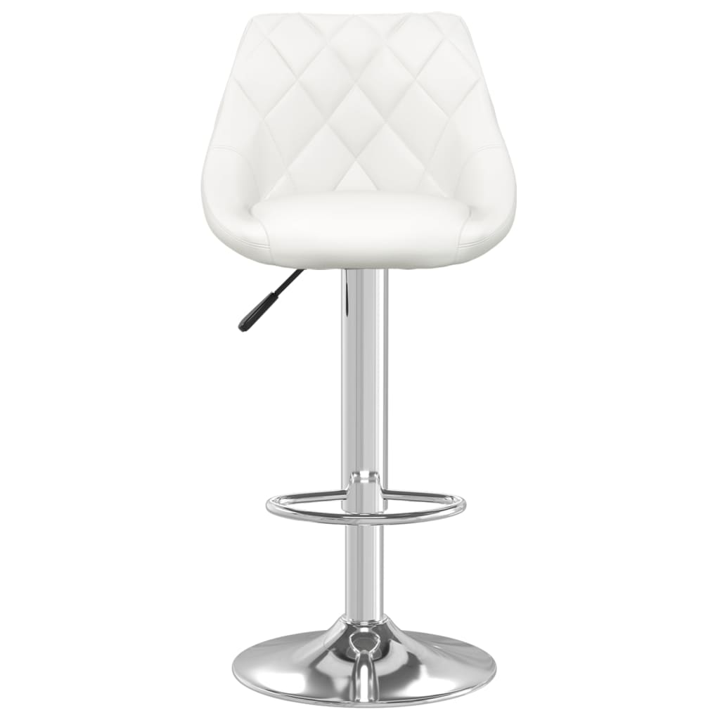 Bar Stools 2 Pcs White Faux Leather