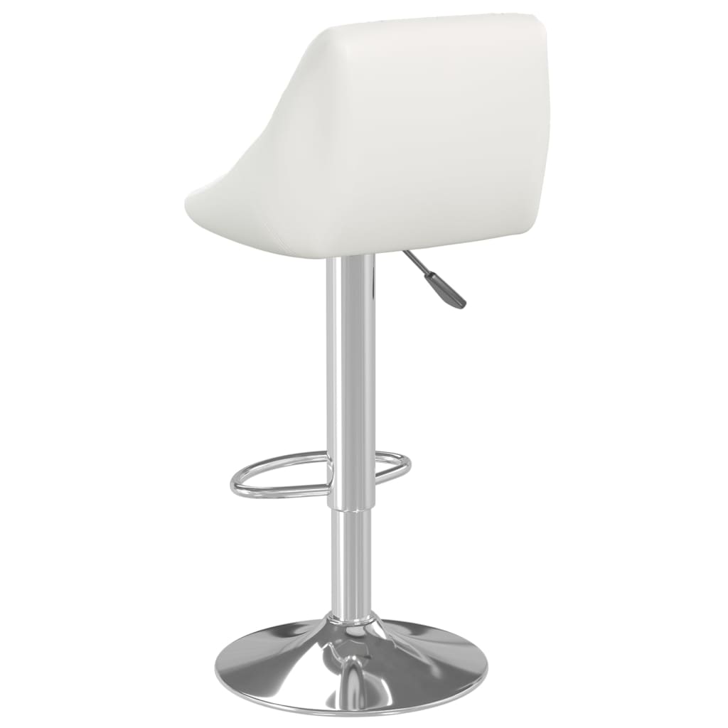 Bar Stools 2 Pcs White Faux Leather