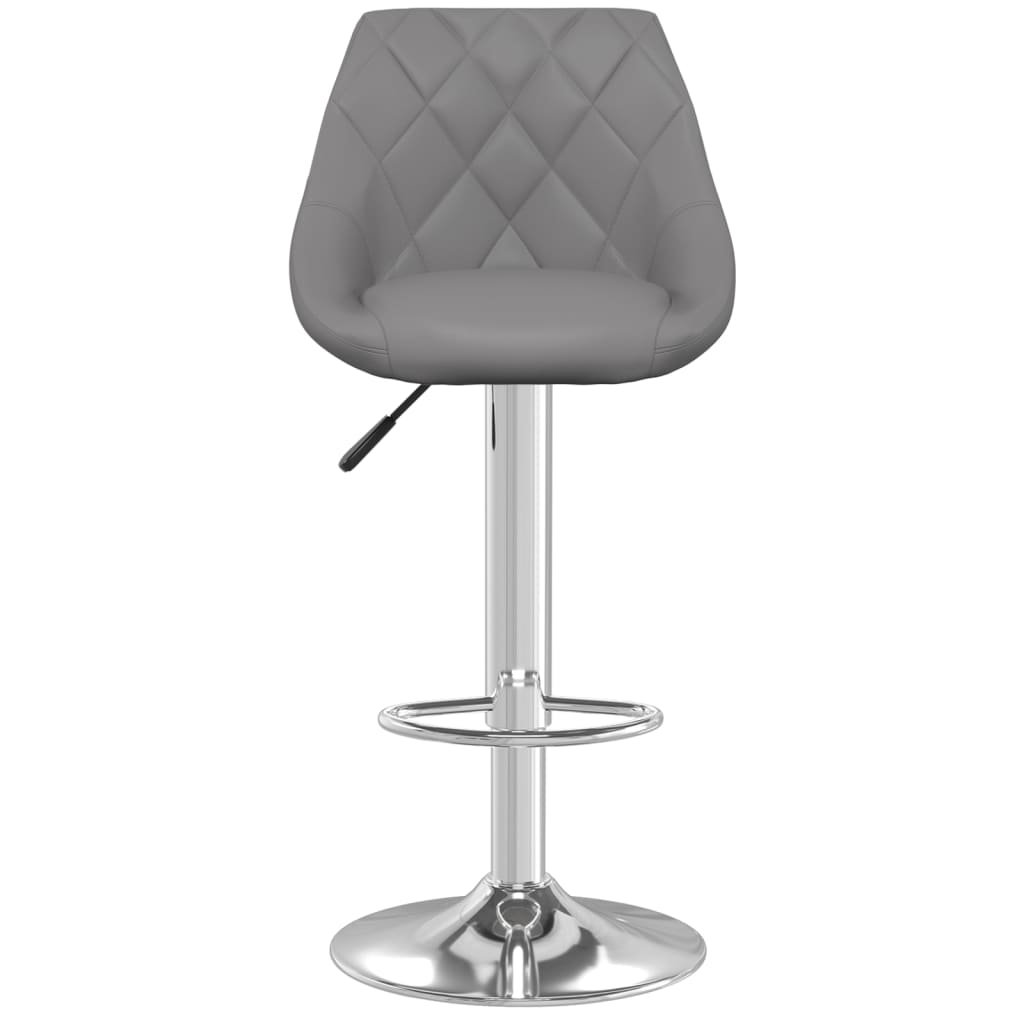 Bar Stools 2 Pcs Grey Faux Leather