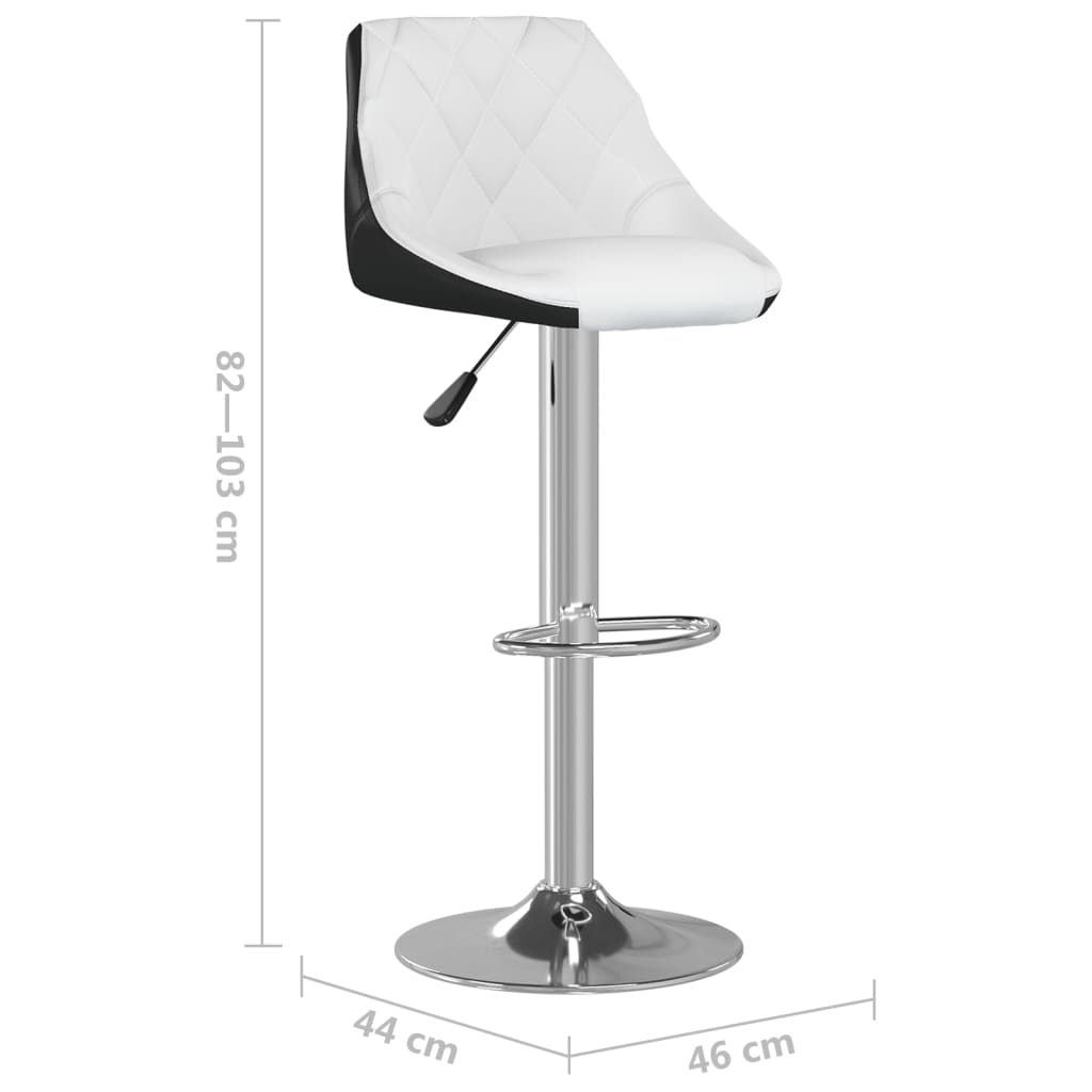 Bar Stools 2 Pcs White And Black Faux Leather