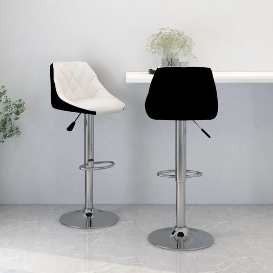 Bar Stools 2 Pcs White And Black Faux Leather