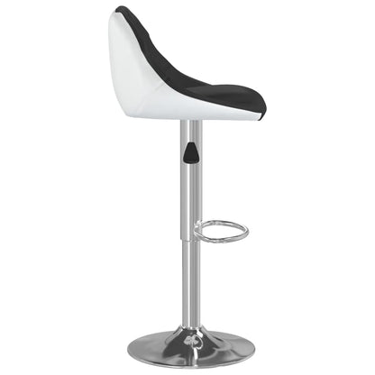 Bar Stools 2 Pcs Black And White Faux Leather