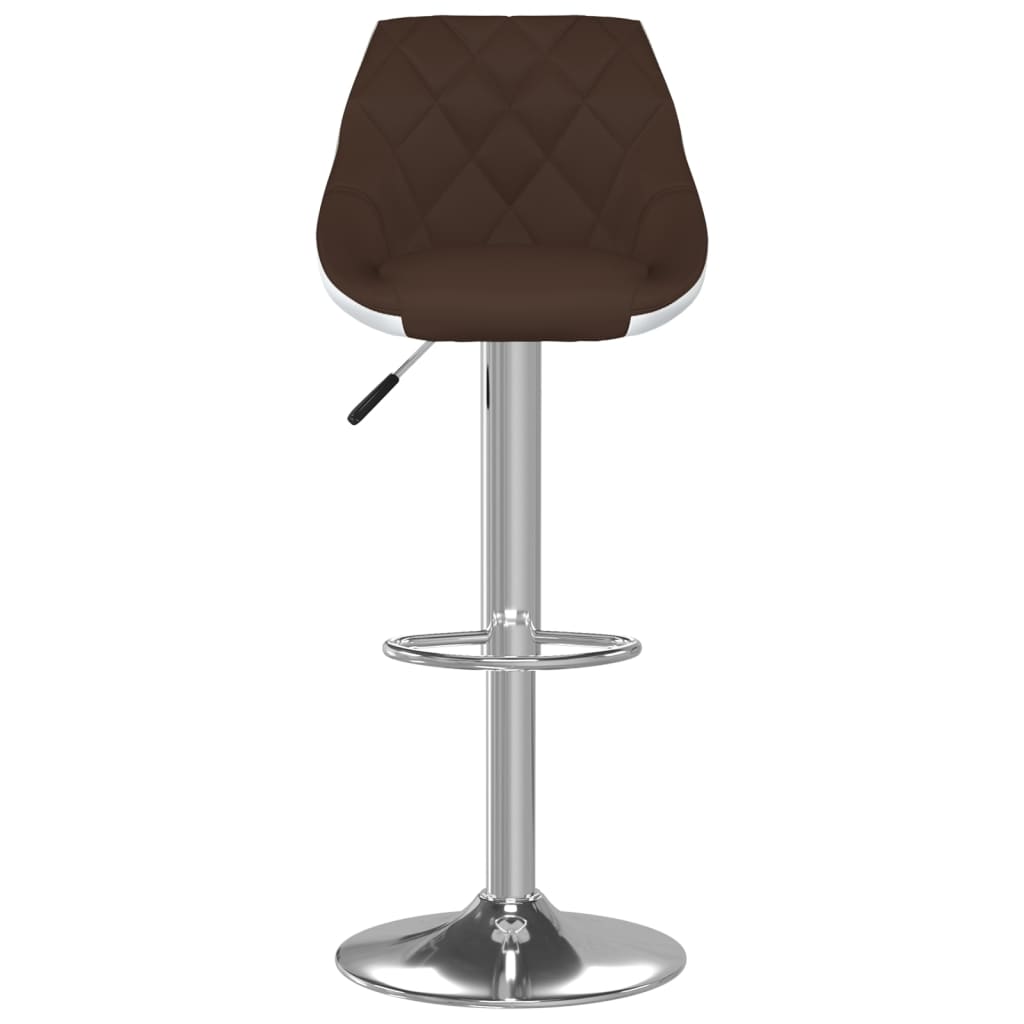 Bar Stools 2 Pcs Brown And White Faux Leather