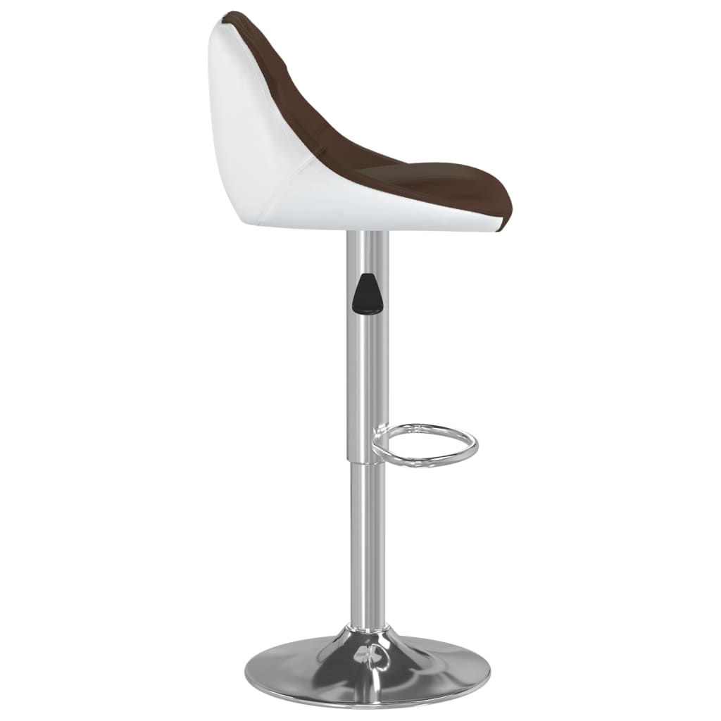 Bar Stools 2 Pcs Brown And White Faux Leather