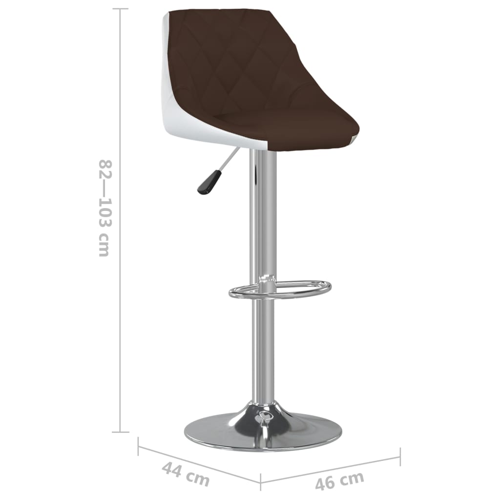 Bar Stools 2 Pcs Brown And White Faux Leather