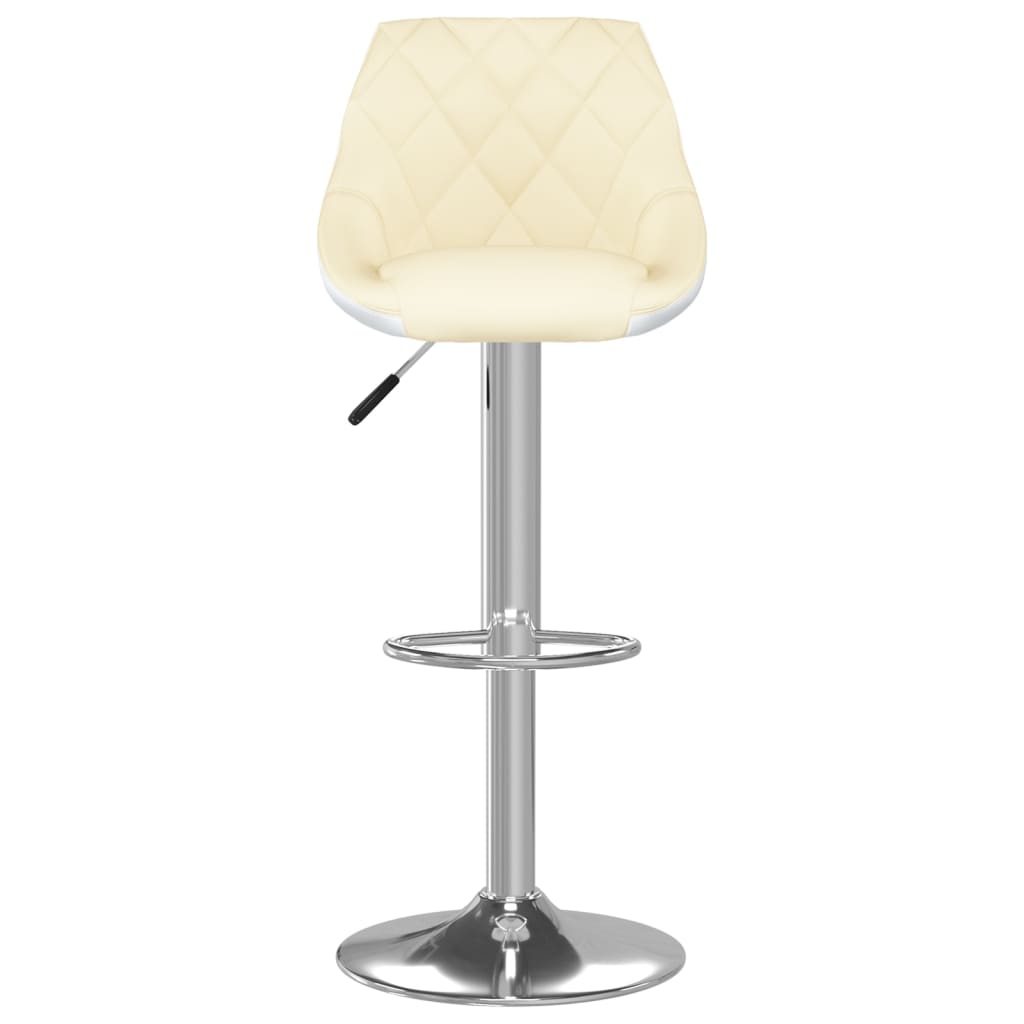 Bar Stools 2 Pcs Cream And White Faux Leather