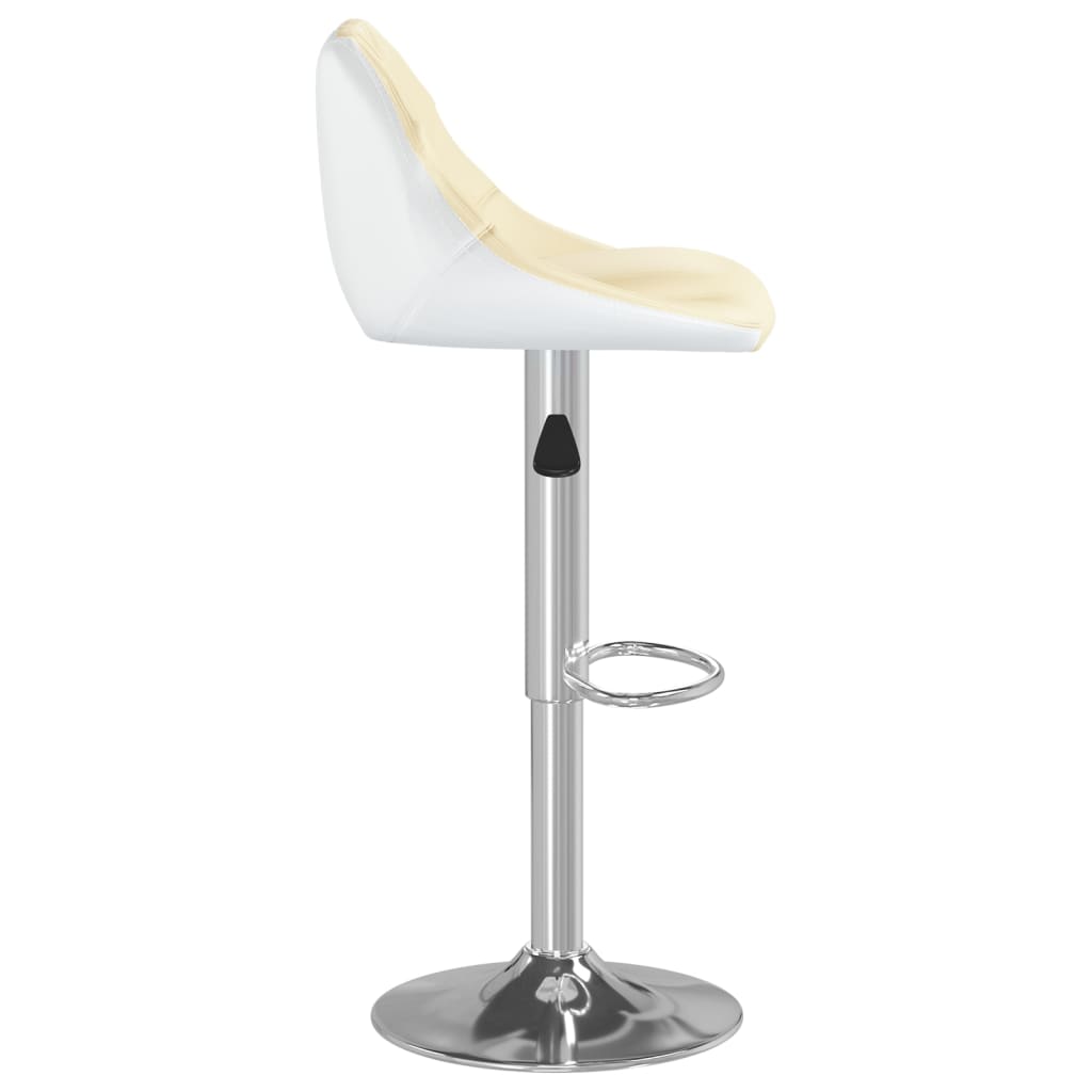 Bar Stools 2 Pcs Cream And White Faux Leather