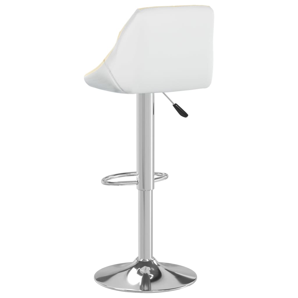 Bar Stools 2 Pcs Cream And White Faux Leather