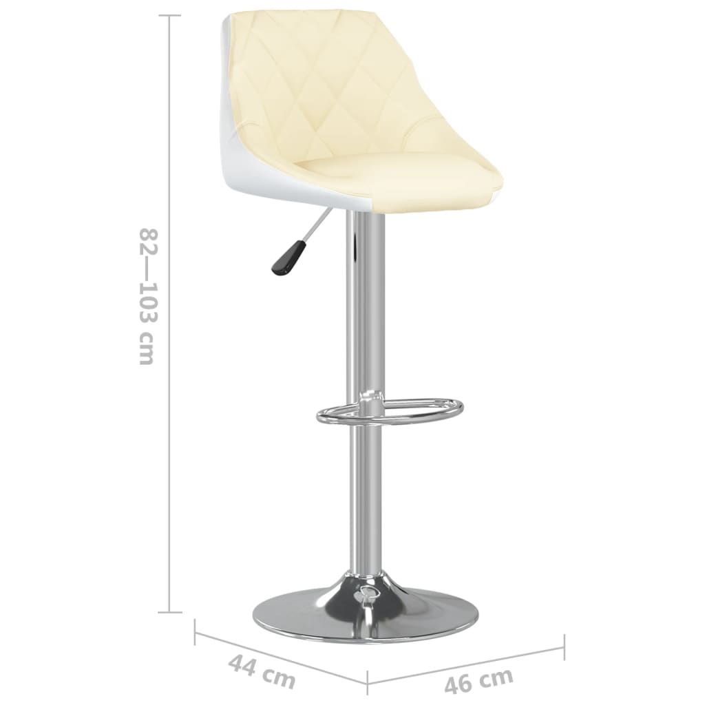 Bar Stools 2 Pcs Cream And White Faux Leather