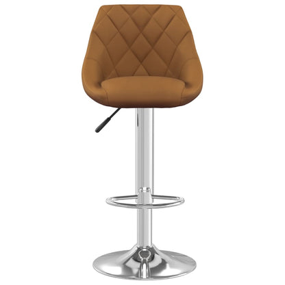 Bar Stool 2 Pcs Brown Velvet