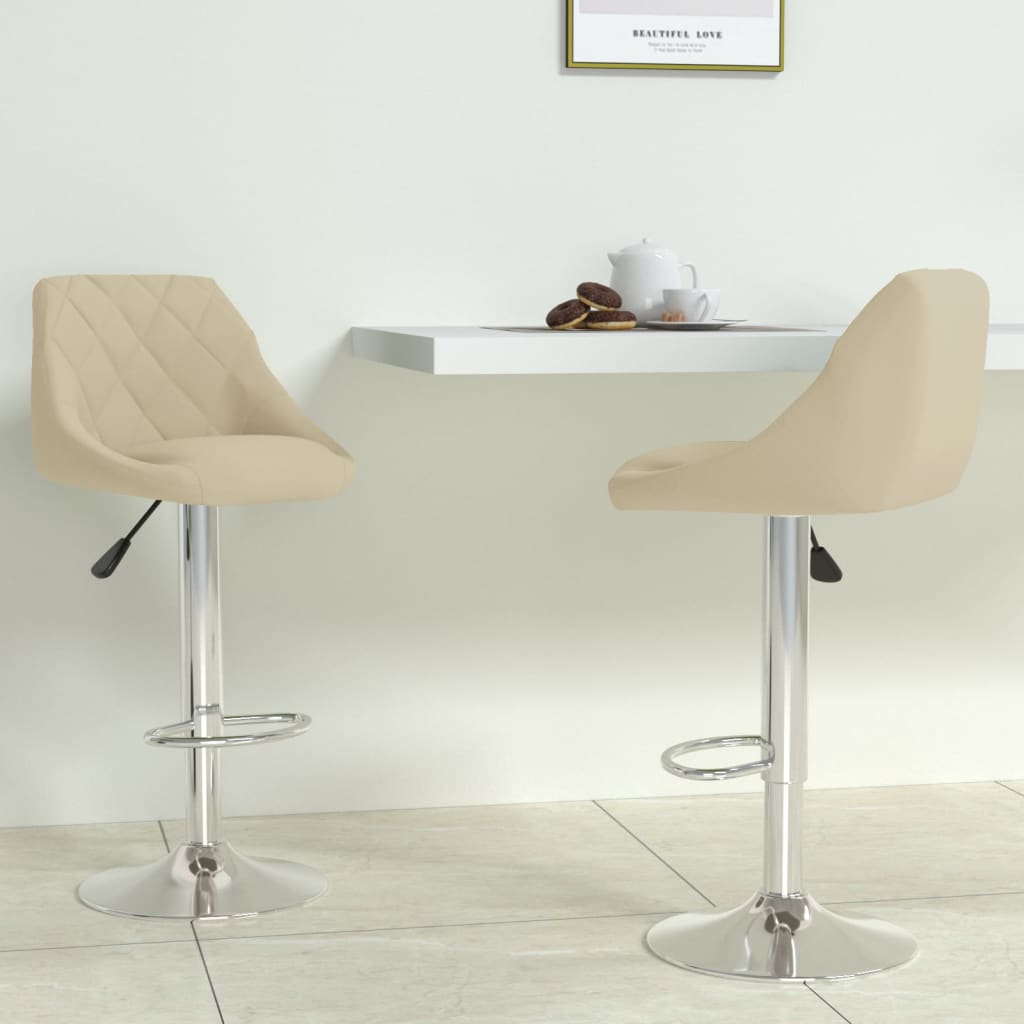 Bar Stool 2 Pcs Cream Velvet